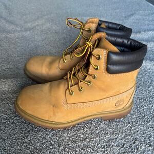 Timberland Women’s 6-In Premium 42687 Waterproof Boots Wheat Nubuck Sz 9